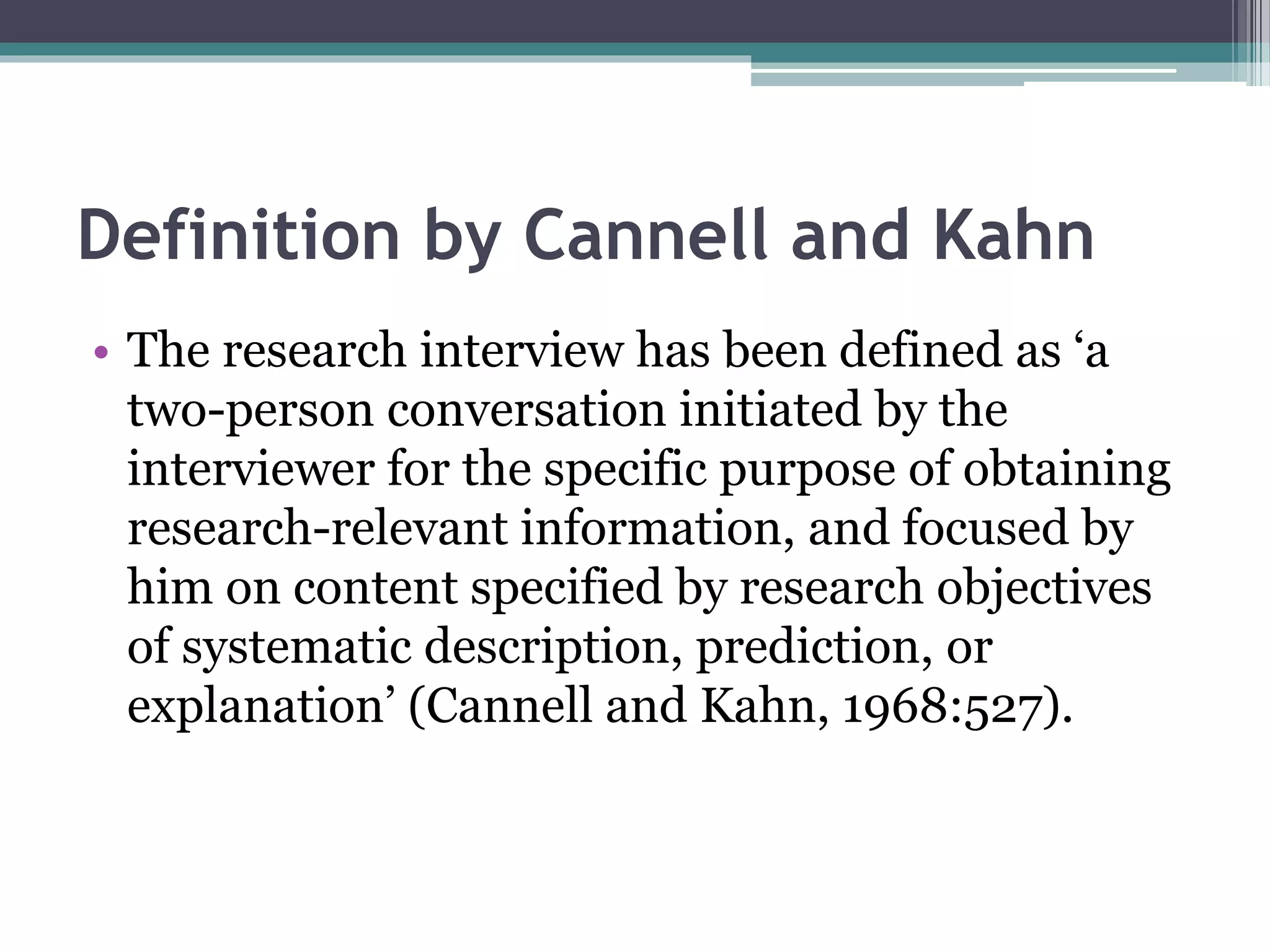 Interview research method in qualitative research methods | PPTX