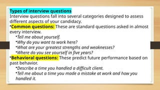 Comprehensive Guide to Interview Types and Preparation Strategies | PPTX