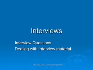 Interviews Interview Questions Dealing with Interview material 