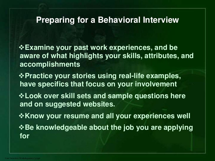 preparing for a behavioral interview
