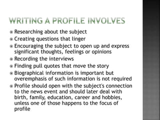 Interviews and profiles | PPTX