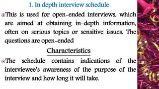 Interview schedule -shani_ppt | PPTX