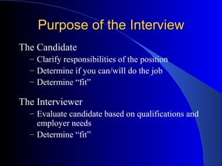 Interviewee Responsibilities Interview skills | PPT