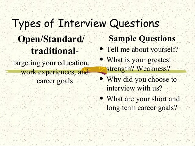 behavioural type interview questions