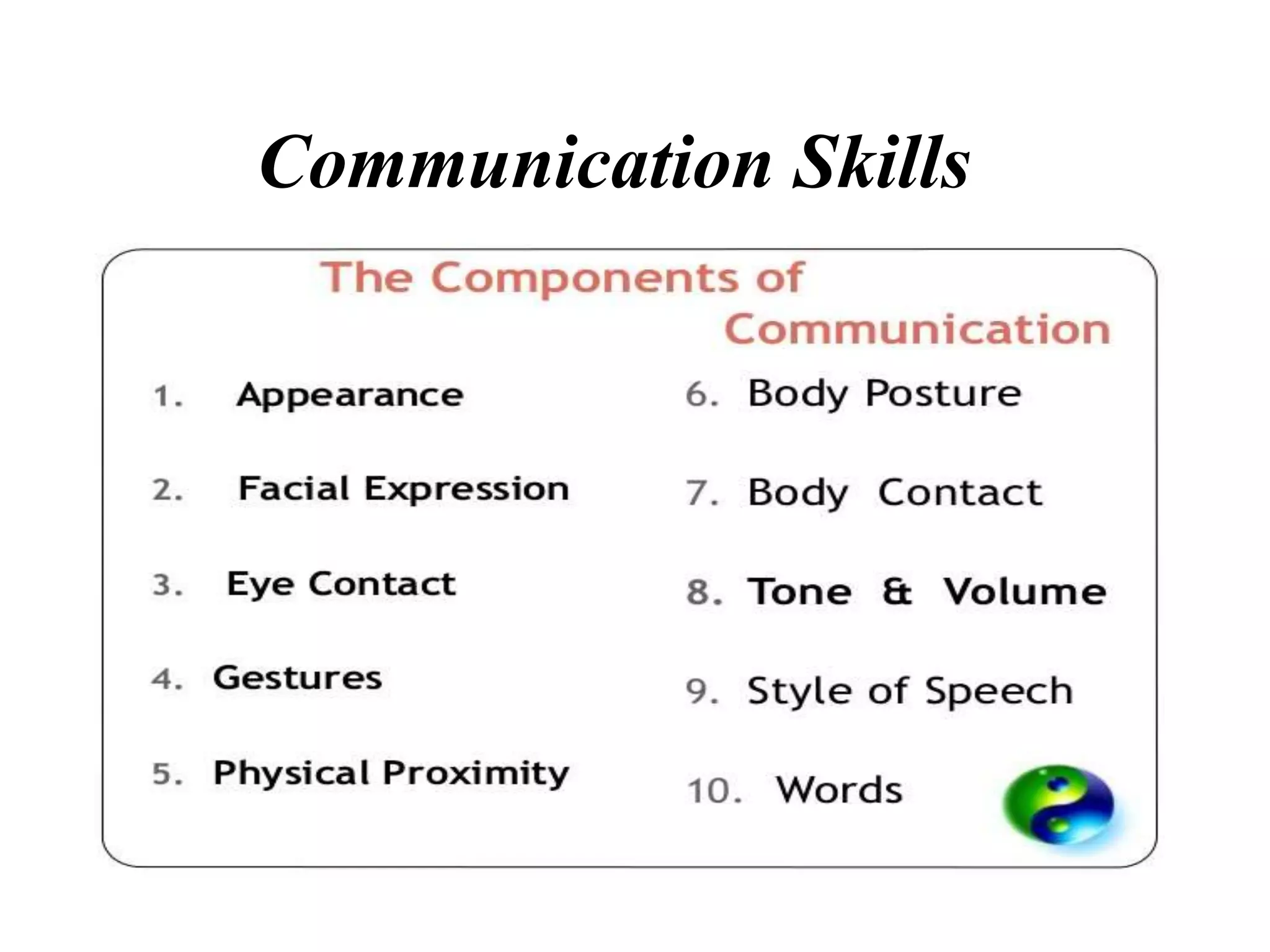 Communication Skills
 