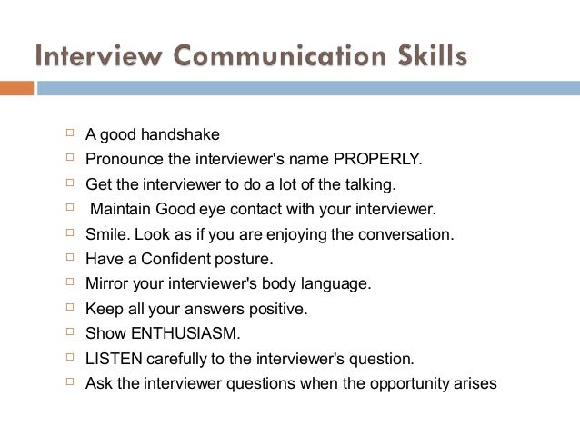 good interviewing skills