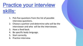 Interview skills for employment | PPTX