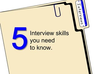 Interview skills
you need
to know.
 