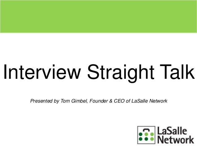 interview straight talk lasalle network webinar straight talk works on what network