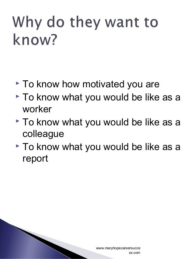 interview questions about personality
