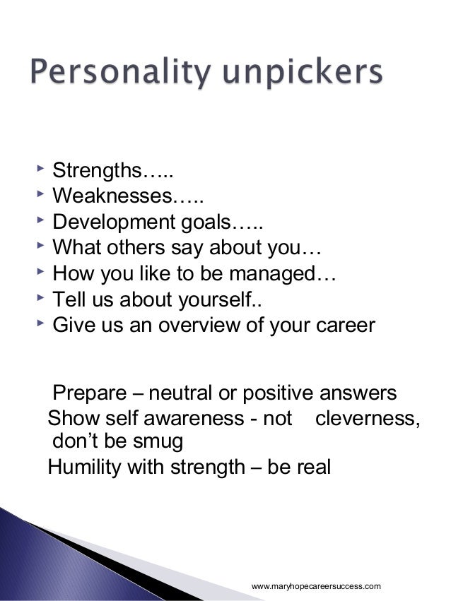 interview questions about personality