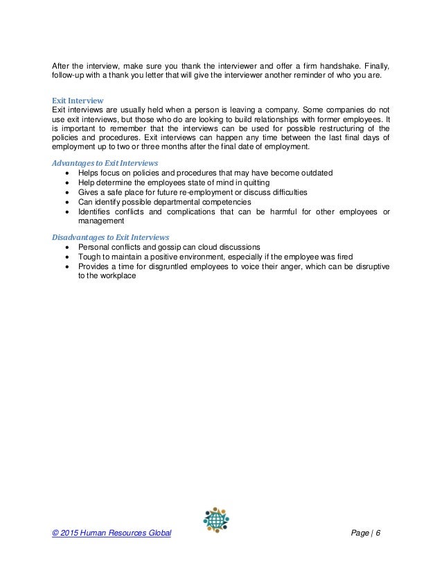 exit interview letter