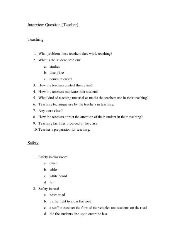 Interview teacher question