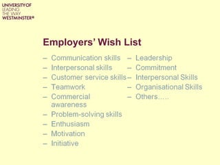 Employers’ Wish List 