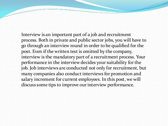 advice for job interviews