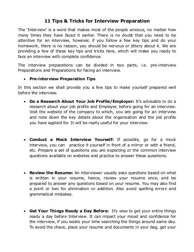 11 tips tricks for interview preparation interview tips and tricks