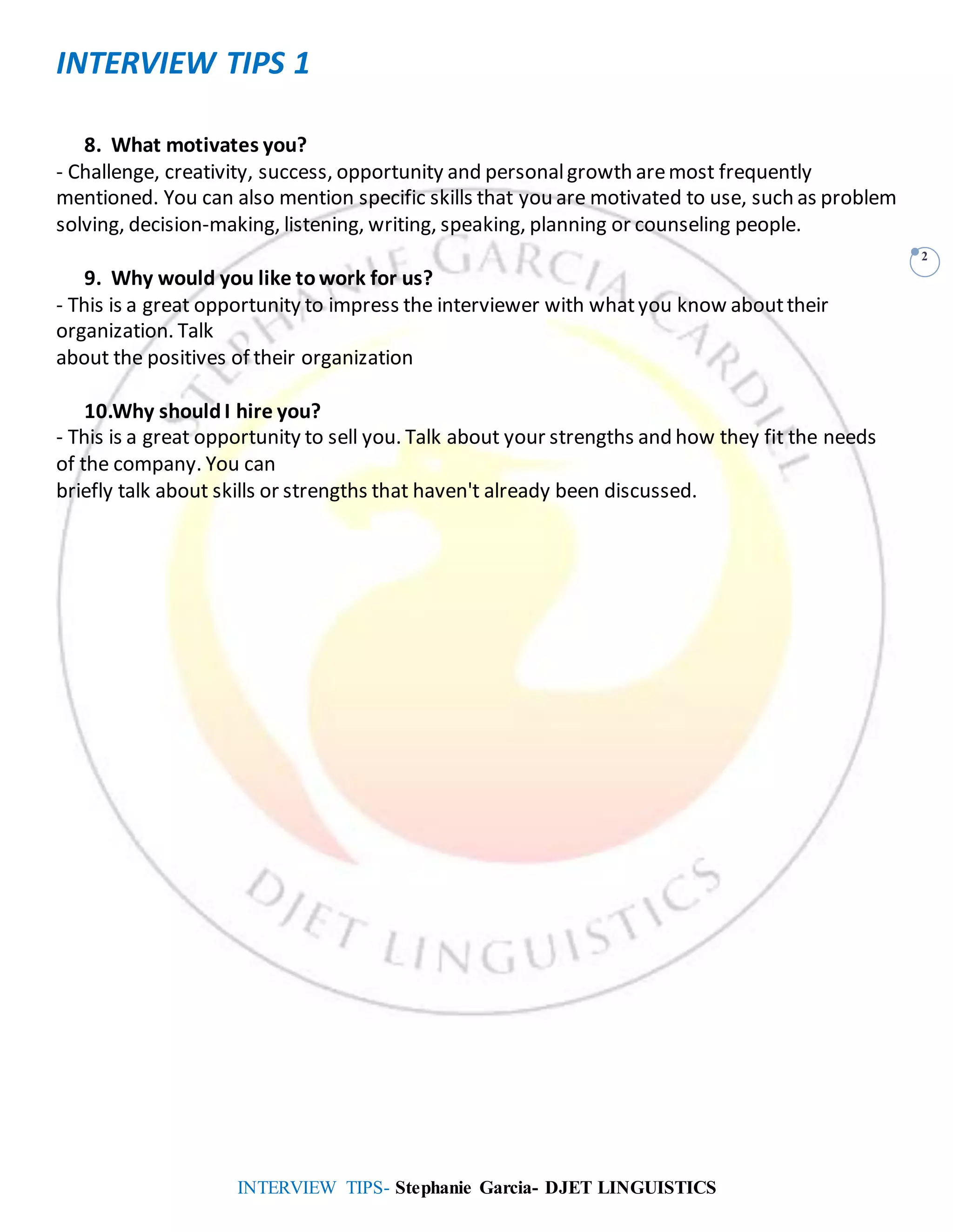 Interview tips | PDF