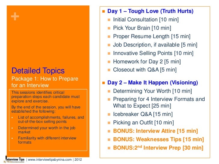 Interview Tips By Nina Brochure