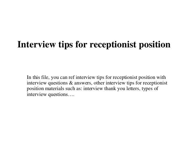Interview tips for receptionist position