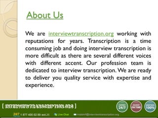 Interview transcription | PPT