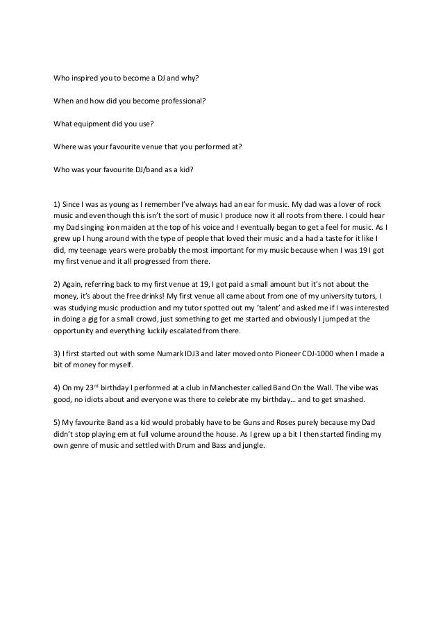 Interview with dj