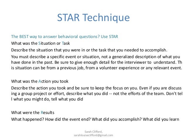 interview technique star