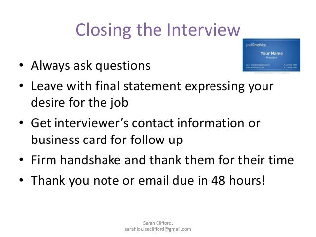 closing statement interview