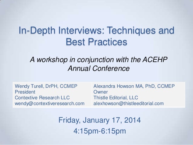 indepth interviewing