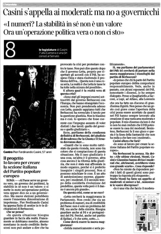 Pier Ferdinando Casini s'appella ai moderati: ma no a governicchi - CorSera - 30.09.13