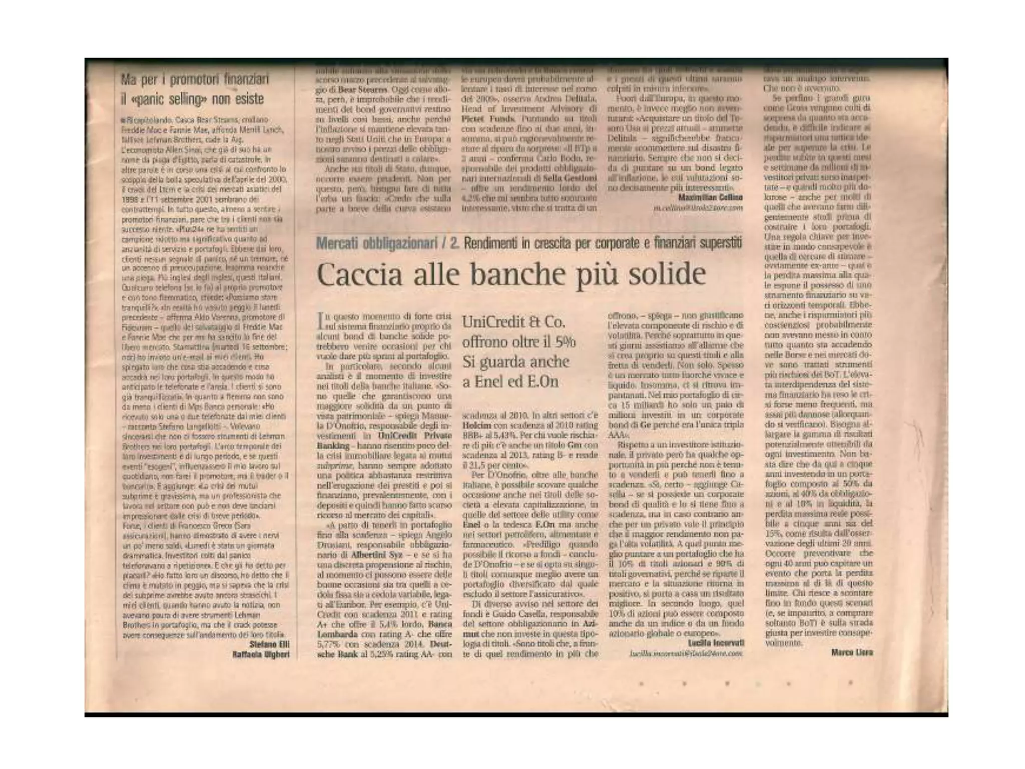 Intervista Plus Sole 24 Ore - 20 settembre 2008
