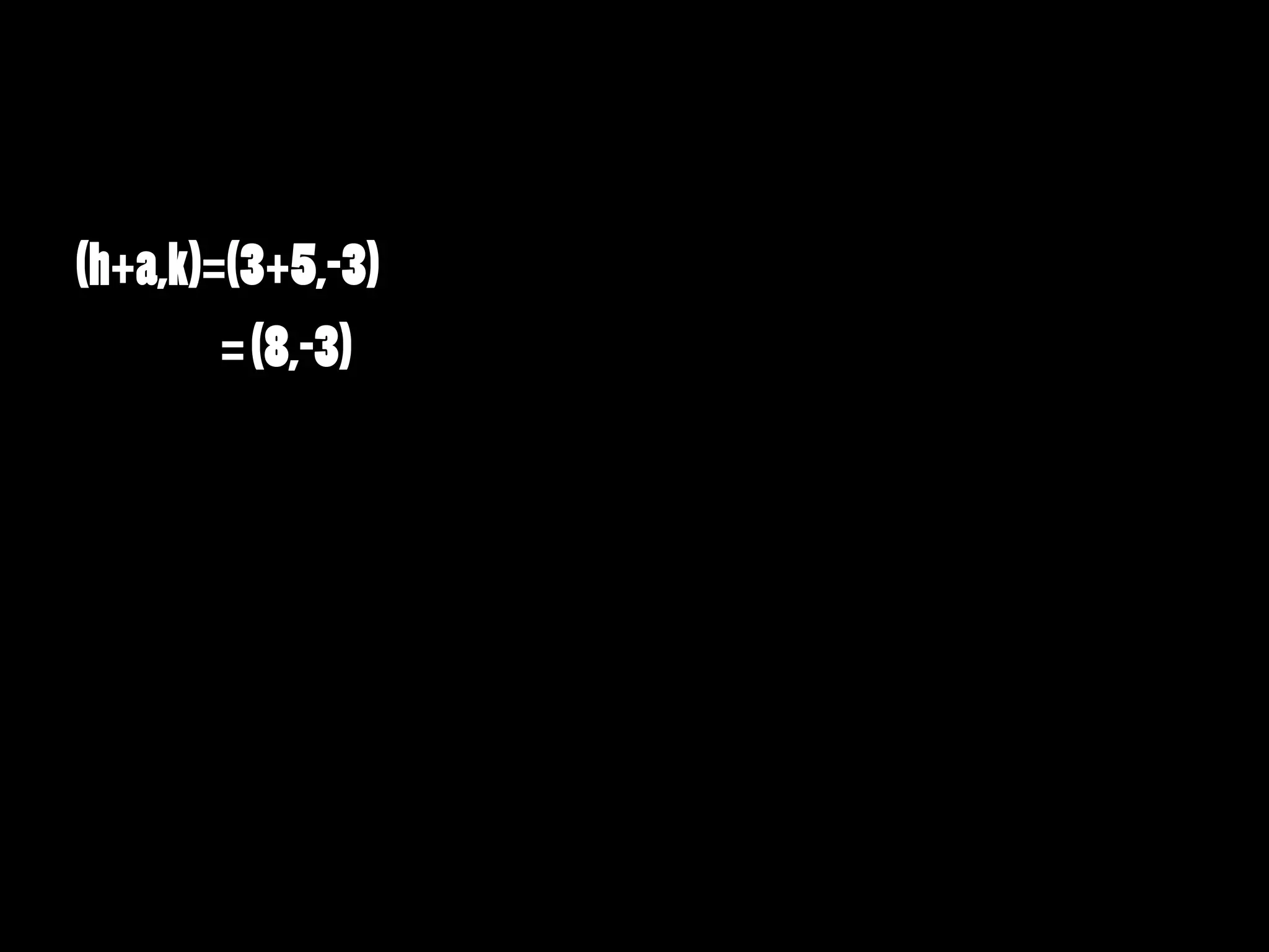 (h+a,k)=(3+5,-3)
= (8,-3)

 