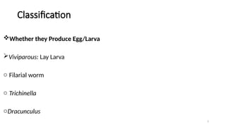 Intestinal Parasites Classification Parasite classification Intestinal Nematodes.pptx