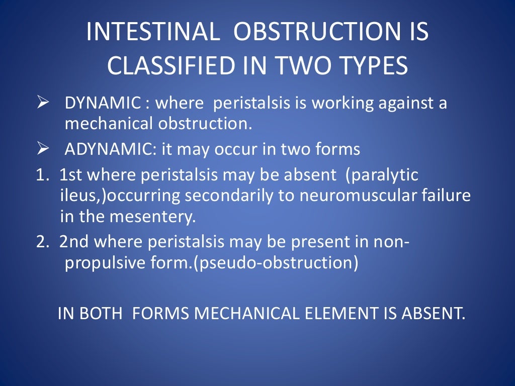 Intestinal obstruction