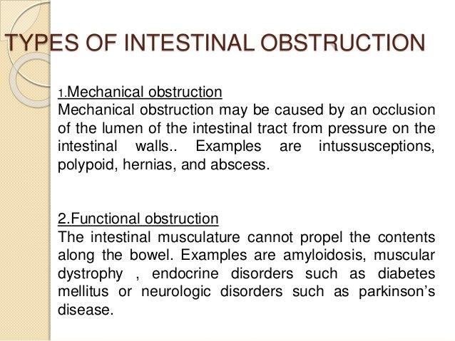 Intestinal obstruction with Nursing Management