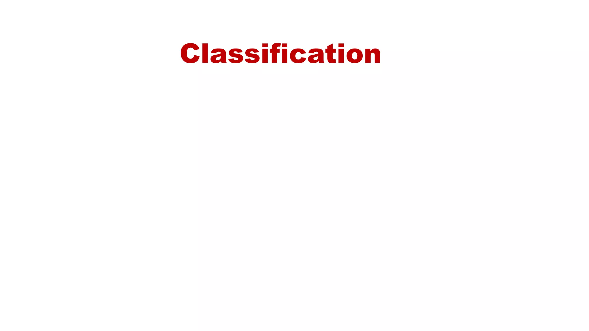 Classification
 