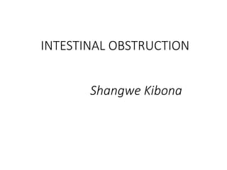 INTESTINAL OBSTRUCTION
Shangwe Kibona
 