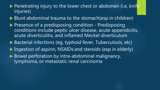 Intestinal perforation | PPTX
