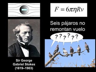 Sir George
Gabriel Stokes
(1819–1903)
RvF πη6=
Seis pájaros no
remontan vuelo
 