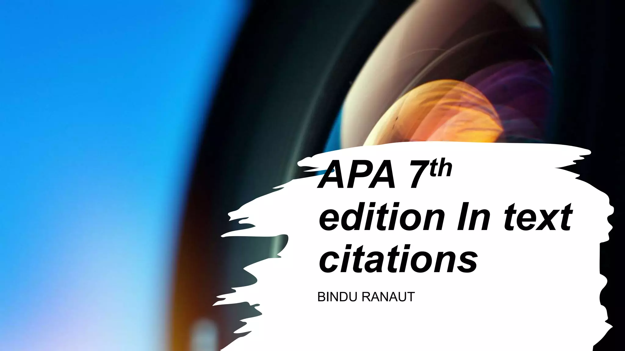 In text citation. apa audio visual | PPTX