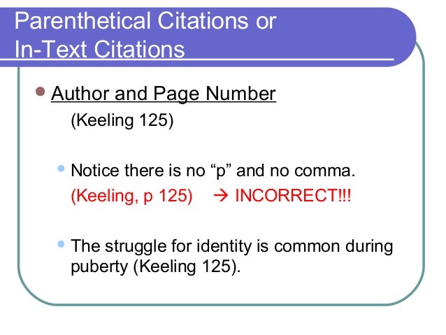 In text citations works cited: print sources