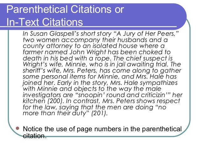 In Text Citations MLA