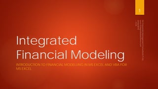 Integrated Financial Modeling - MS Excel and VBA for MS Excel | PDF