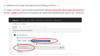 Intégration de SonarQube dans GitLab ci | PPTX