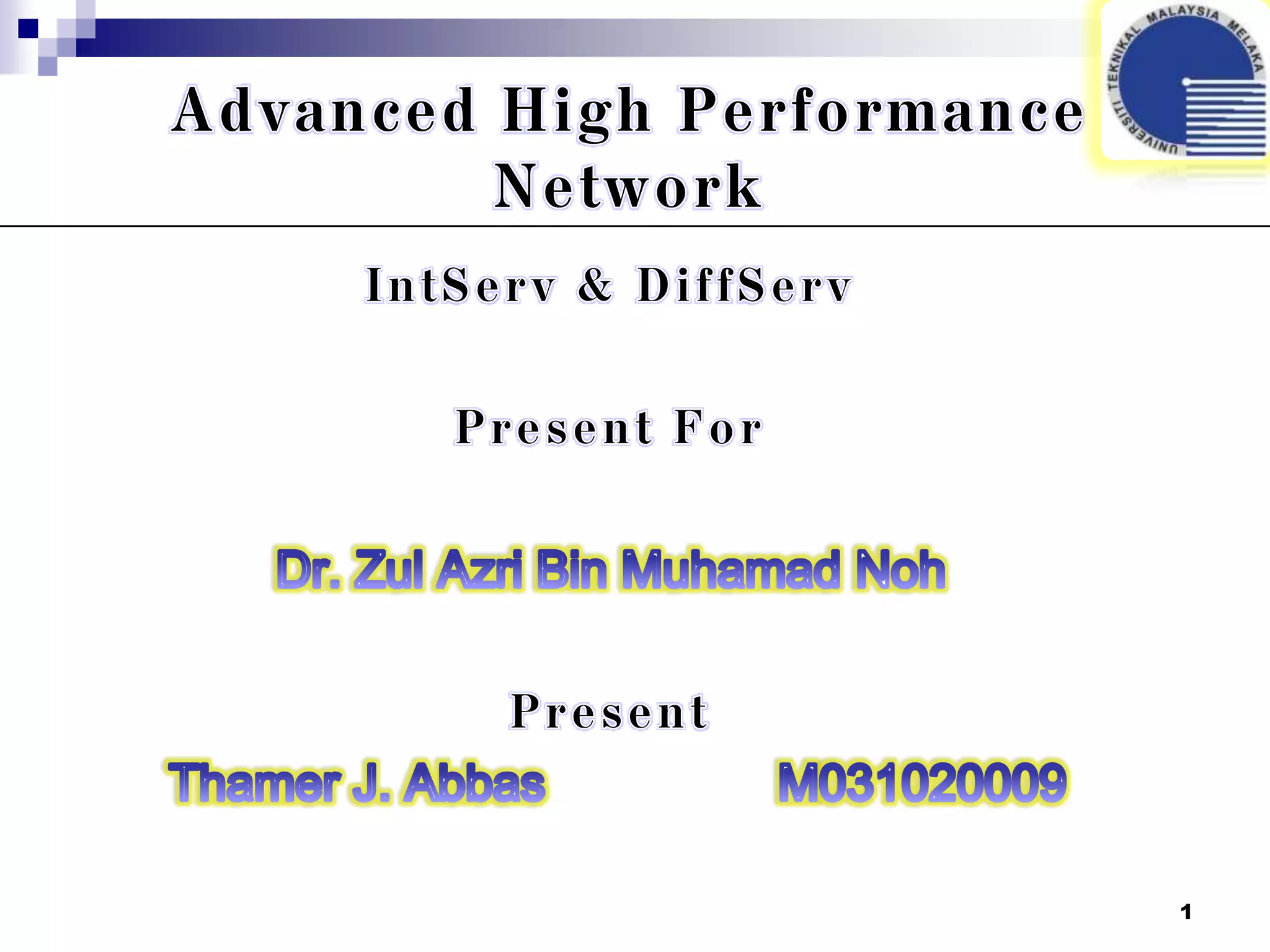 コンピュータ・IT Differentiated Services for the Internet Differentiated Services (DiffServ) and Traffic