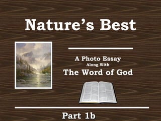 Nature’s Best
A Photo Essay
Along With
The Word of God
Part 1bPart 1b
 