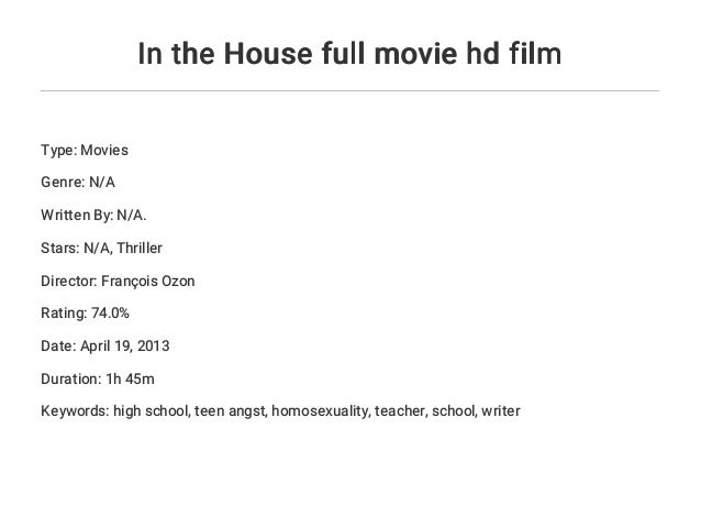 In the House full movie hd film In the House full movie hd film