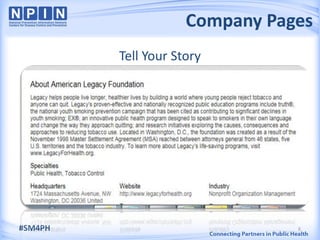Company Pages
         Tell Your Story




#SM4PH                          8
 