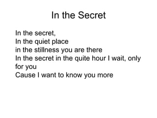 In the Secret ,[object Object]