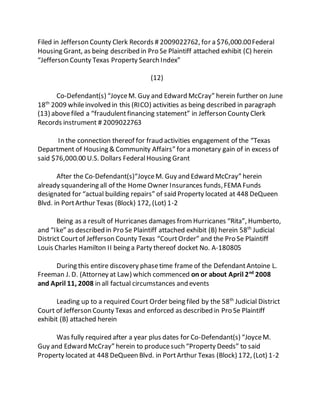 MOTION TO FREEZE DOCUMENTS ASSETS OF DEFENDANT ANTOINE L FREEMAN J D MOTION TO FREEZE DOCUMENTS ASSETS OF DEFENDANT ANTOINE L FREEMAN J D