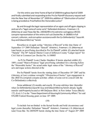 MOTION TO FREEZE DOCUMENTS ASSETS OF DEFENDANT ANTOINE L FREEMAN J D MOTION TO FREEZE DOCUMENTS ASSETS OF DEFENDANT ANTOINE L FREEMAN J D